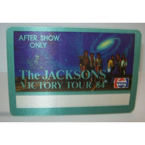 The Jacksons Victory Tour Backstage Pass 1984 Original Otto Cloth Michael Aqua - Picture 2 of 2